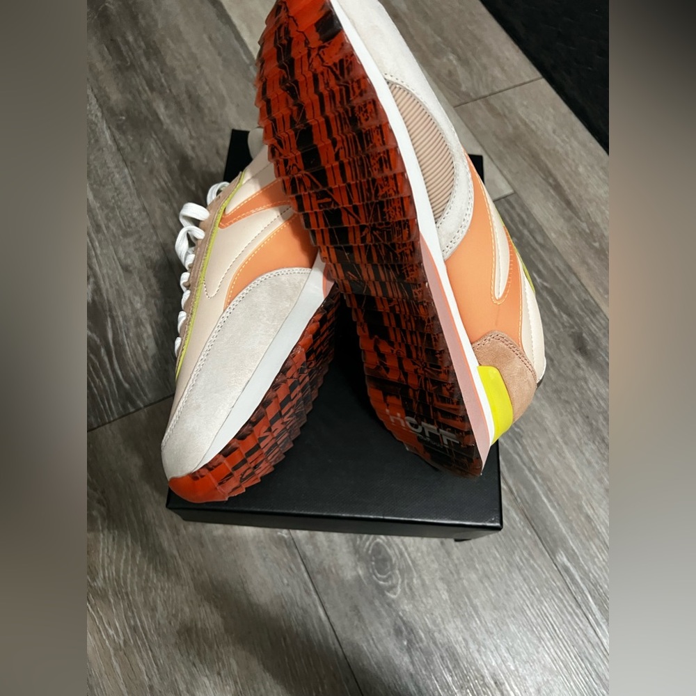 NIB HOFF women’s size 8 sneakers suede peach Multi colored